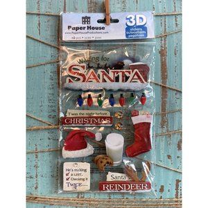 Waiting For Santa Rooftop Twas The Night Before Christmas Paper House 3D Sticker